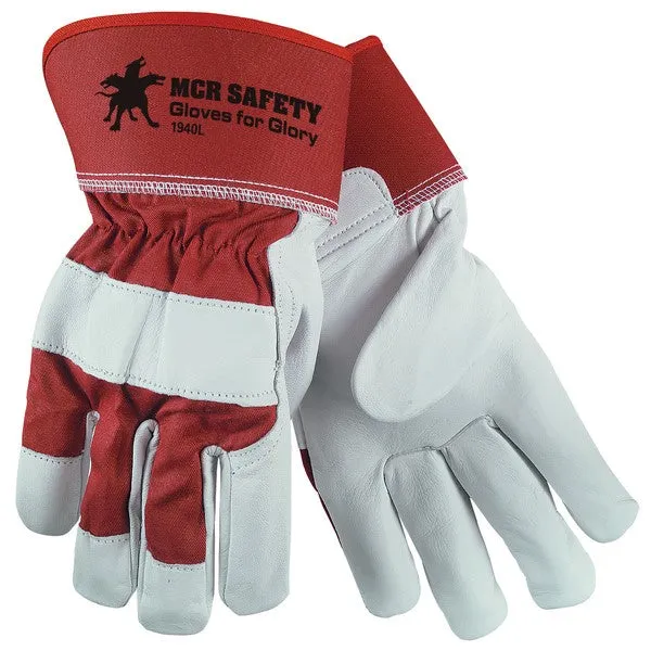 1940XL MCR Safety Gloves for Glory Leather Palm Gloves, X-Large, Leather, Red