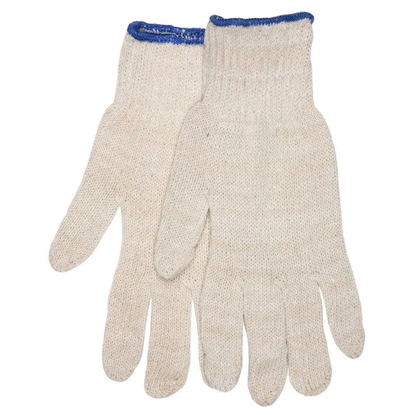 9635L MCR Safety Regular Weight Gloves, Large, Cotton Polyester Blend, Natural