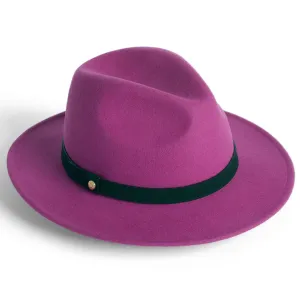 Adventurer Wool Felt Ladies Fedora - Fuchsia by Failsworth