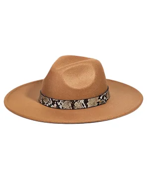 Animal Print Belt Fedora Hat