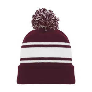 Athletic Knit (AK) A1830Y-233 Youth Maroon/White Hockey Toque/Beanie