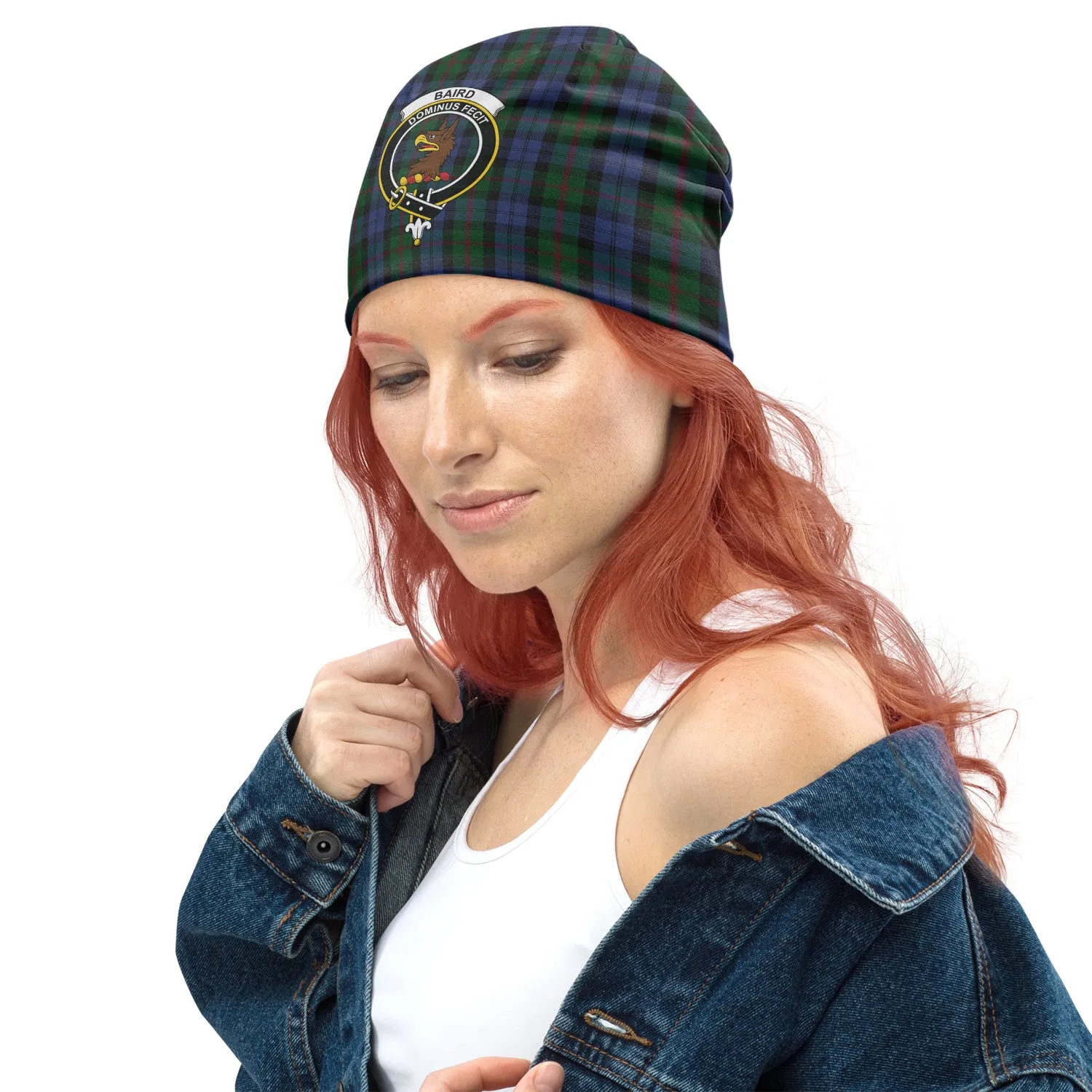 Baird Tartan Beanies Hat with Family Crest