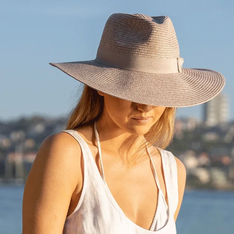 Before Dark Fiona Wide Brim Fedora - Sandstone