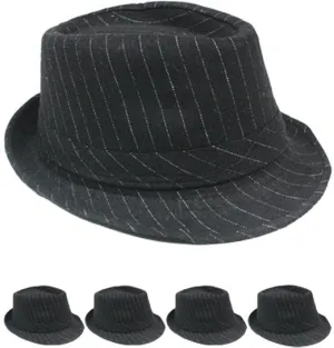 black striped soft felt fedora hat Case of 72