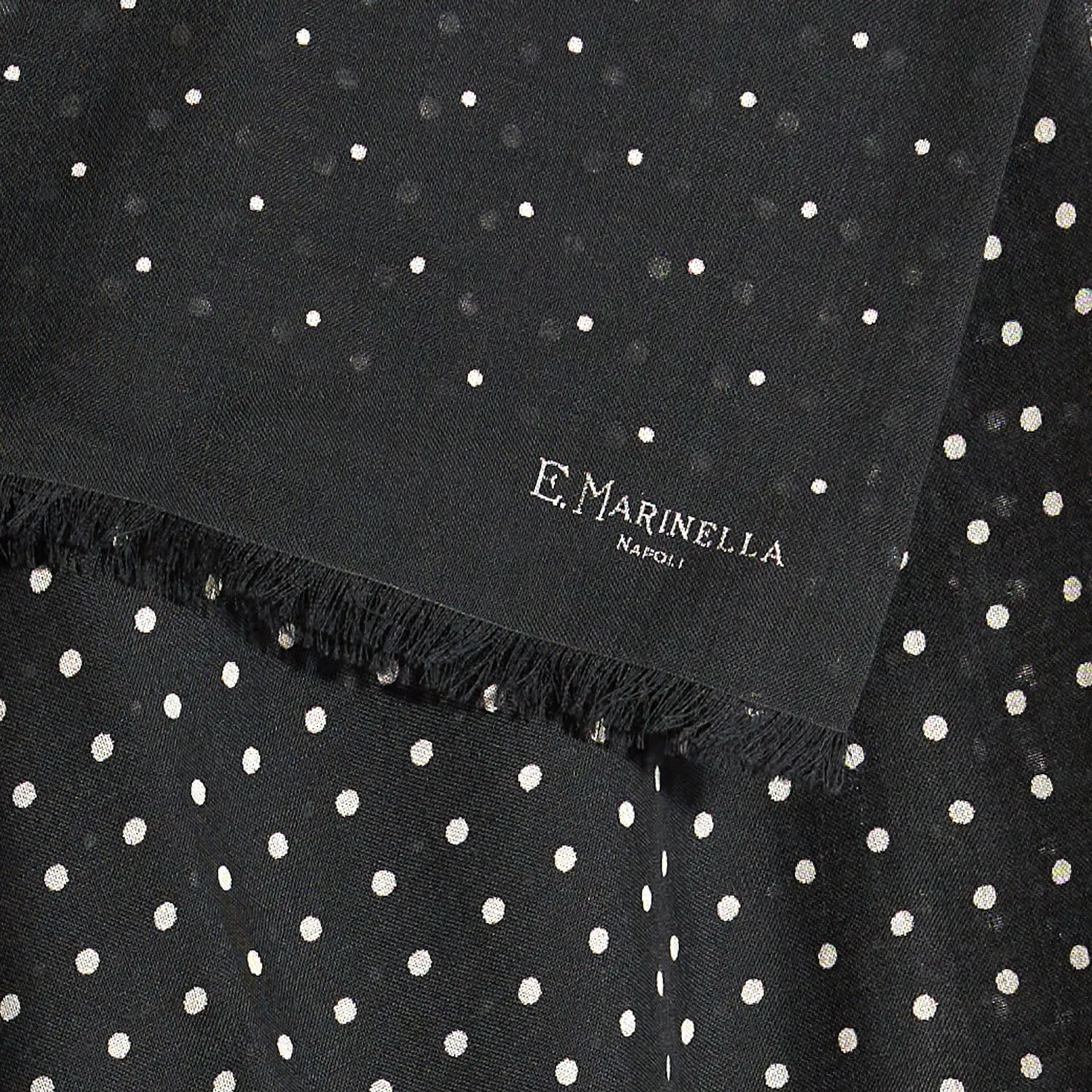 BLACK WOOL AND SILK SCARF