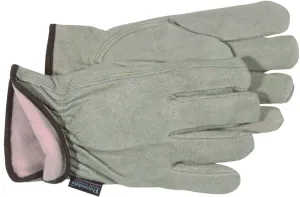 Boss 7179J Gloves, XL, Keystone Thumb, Open, Shirred Elastic Back Cuff, Cowhide Leather, Gray :PR: QUANTITY: 1