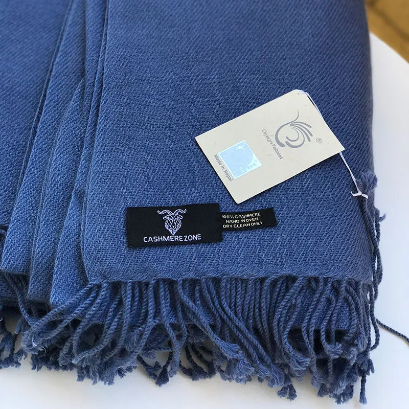 Cashmere Blanket Blue Grey