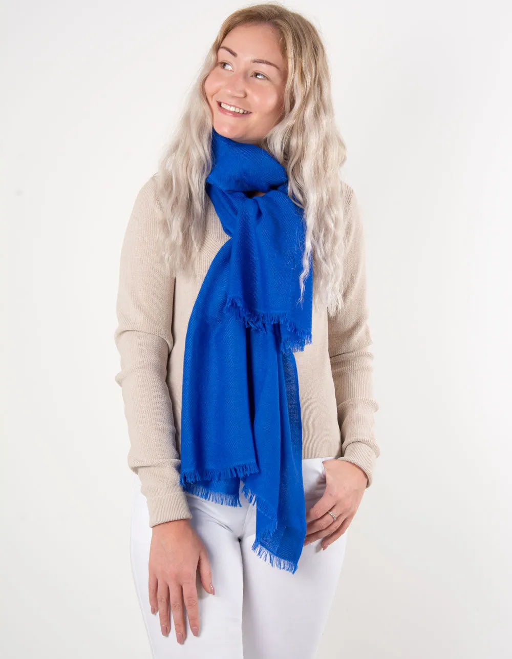 Cobalt Blue Cashmere Scarf