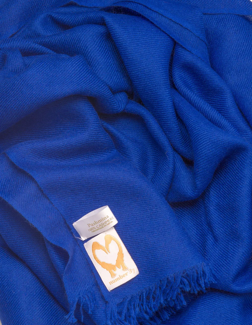 Cobalt Blue Cashmere Scarf