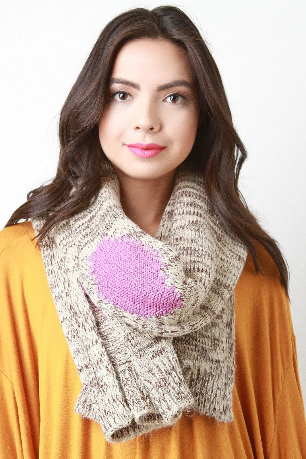 Colorful Patches Knitted Scarf