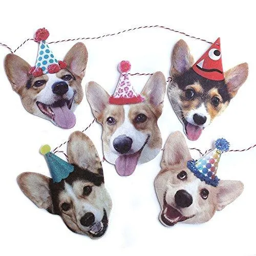 Corgis Birthday Party Banner Decoration by Rawbone Studio