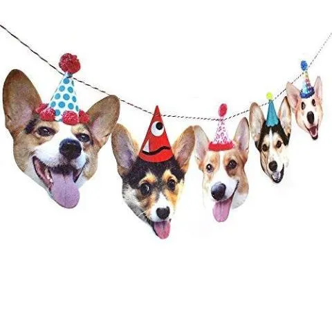 Corgis Birthday Party Banner Decoration by Rawbone Studio