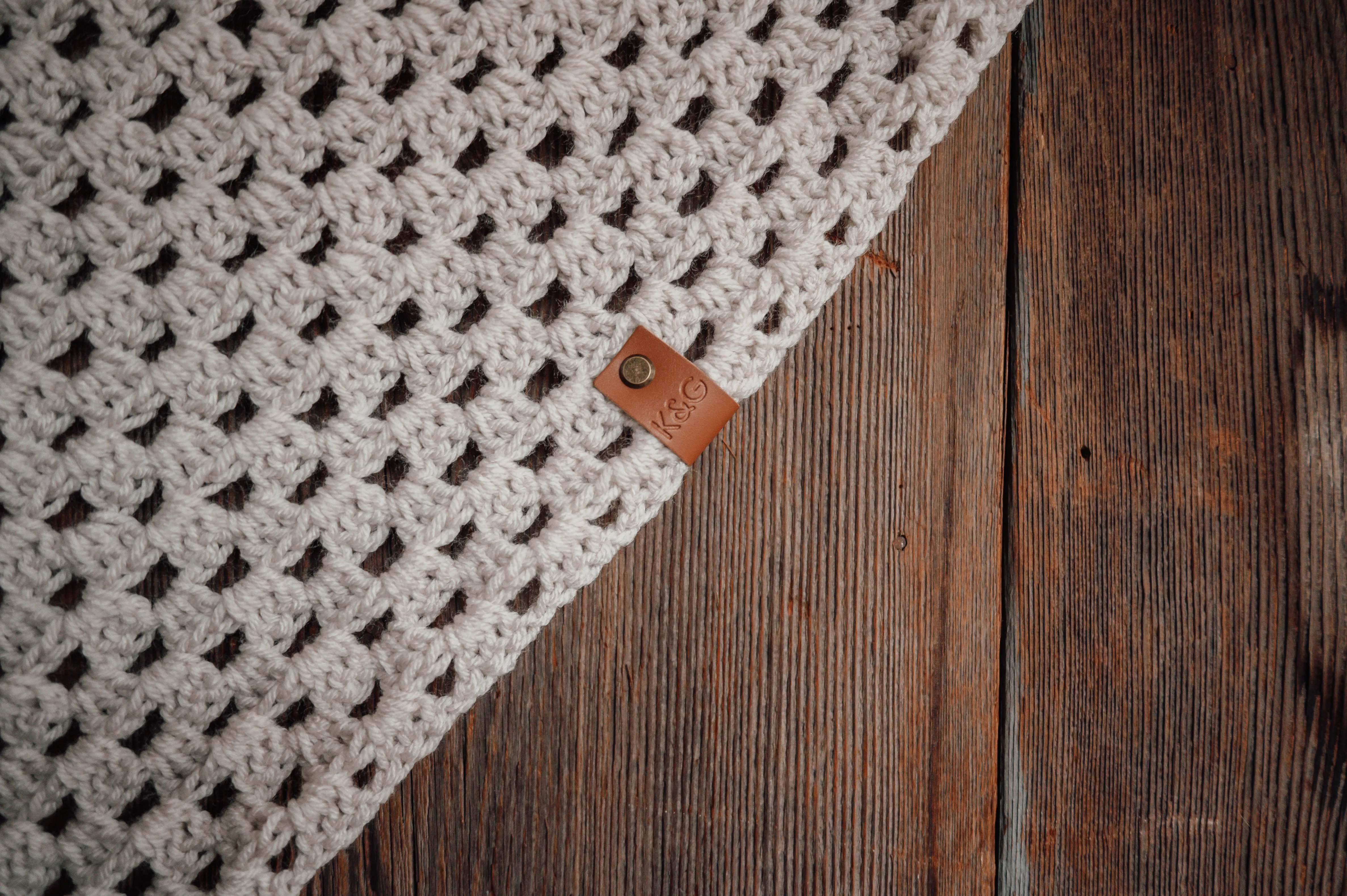 Cozy Crocheted Triangle Scarf - Linen