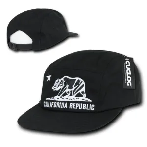 Cuglog California Republic Cali Bear Embroidered 5 Panel Racer Caps Hats