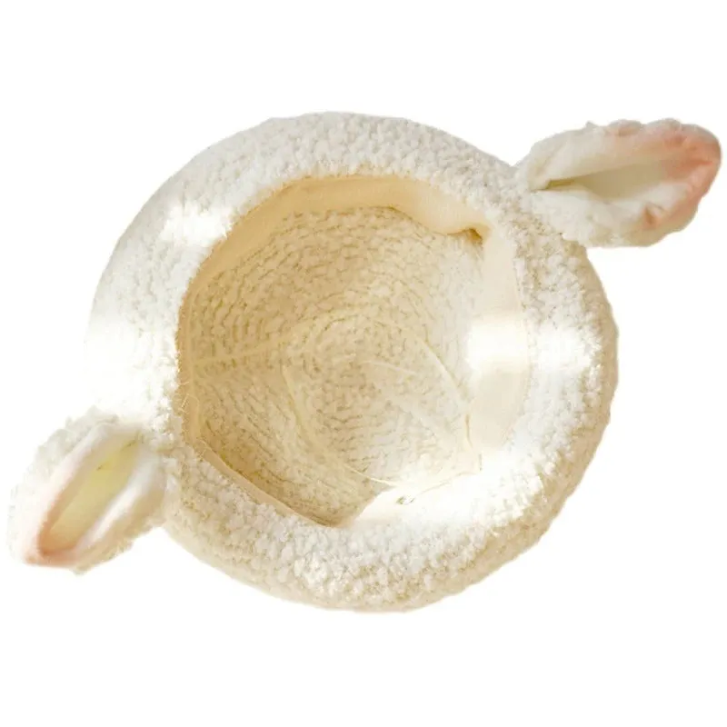 Fashionable Plush Sheep Ear Winter Beret Hats