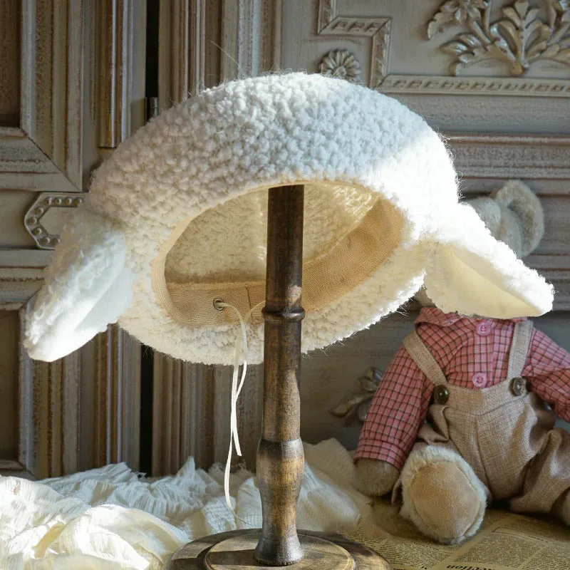 Fashionable Plush Sheep Ear Winter Beret Hats