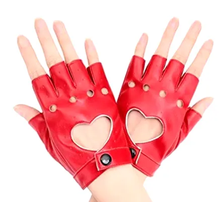 Faux Leather Fingerless Gloves