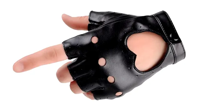 Faux Leather Fingerless Gloves