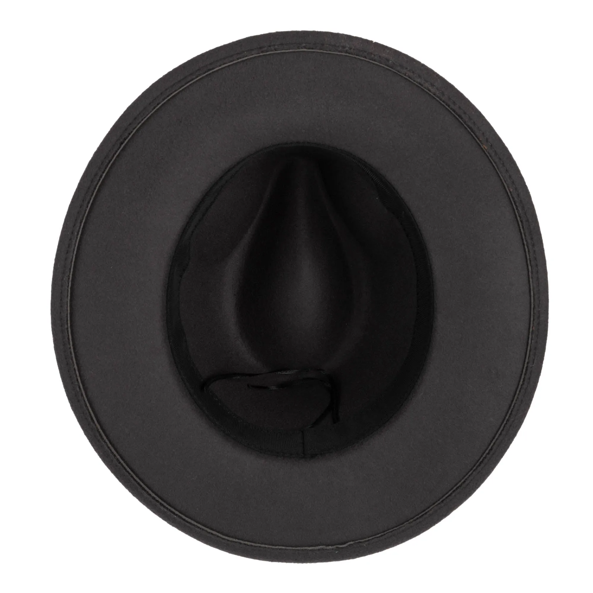 Fedora with Faux Leather Band and Metal Snap Back Closure