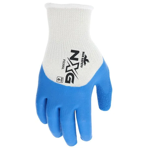 FG305L MCR Safety Flex Tuff Gloves, Large, Cotton Polyester Blend, Blue