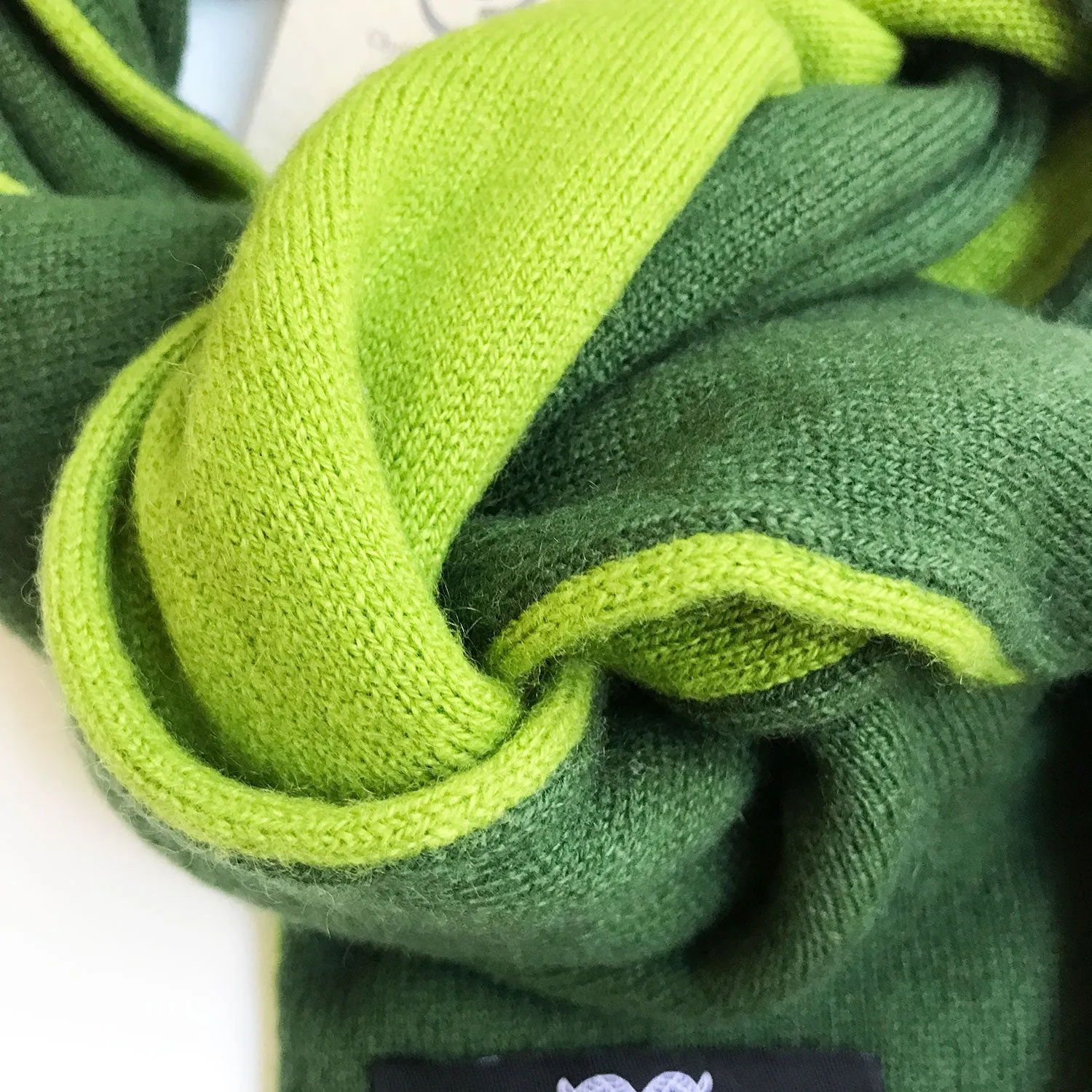 Field Green Reversible Pure Cashmere Scarf