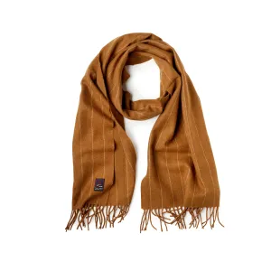 Fox Chestnut Pinstripe Cashmere & Merino Wool Scarf