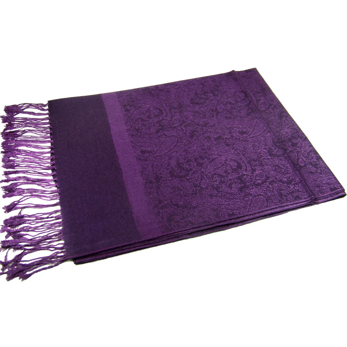 Grape Purple Paisley Pashmina Scarves