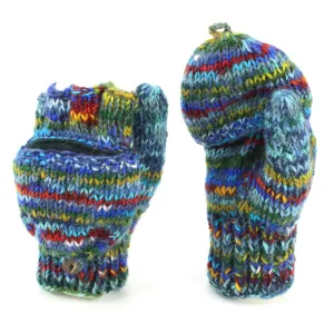 Hand Knitted Wool Shooter Gloves - SD Dark Blue Mix