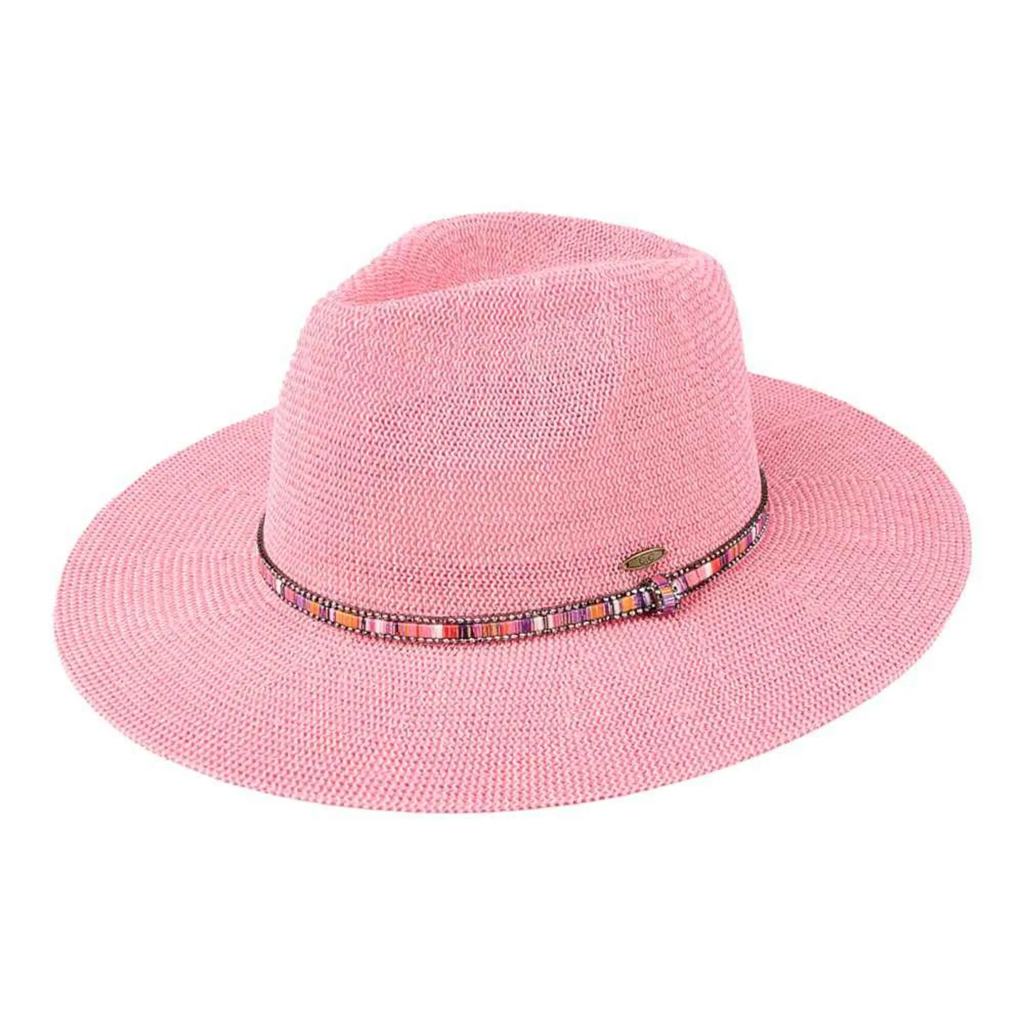 KP014 C.C Brand Lilian Multi Thread Rhinestone Band Panama Hat