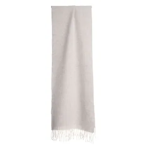 LIGHT GREY AND WHITE DOUBLE-FACE SCARF