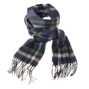 Lyle & Scott 100% Cashmere Scarf  Houndstooth Check Dkindigo