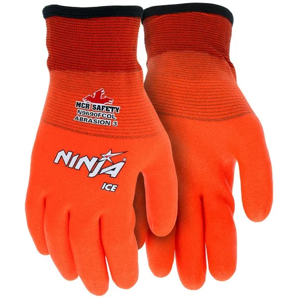 N9690FCOXXL MCR Safety Ninja Gloves, 2X-Large, Nylon/Acrylic, Hi-Viz Orange