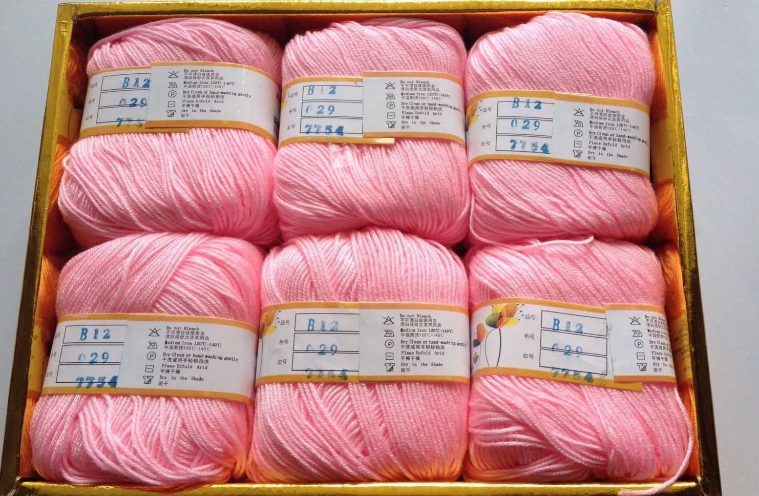 New 6 skeins Pink Cashmere Silk Protein Yarn Cotton Baby Wool Hand knitted 50g ball knitting yarn