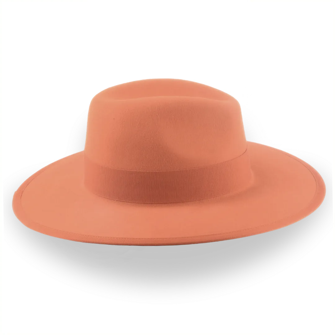 Orange Wide Brim Fedora in Stylish Fur Felt | The Taylor