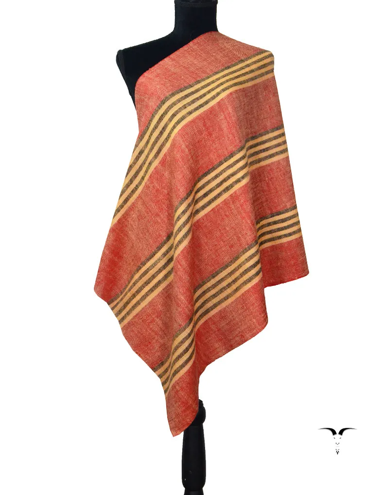 Pashmina Pattern Stole In Rust, Golden & Black 5605