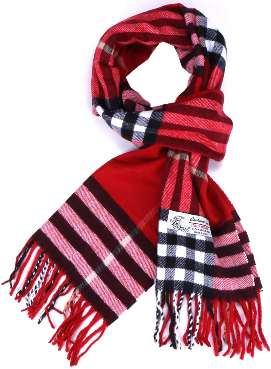 Plaid Cashmere Feel Classic Soft Luxurious Winter Scarf for Men Women