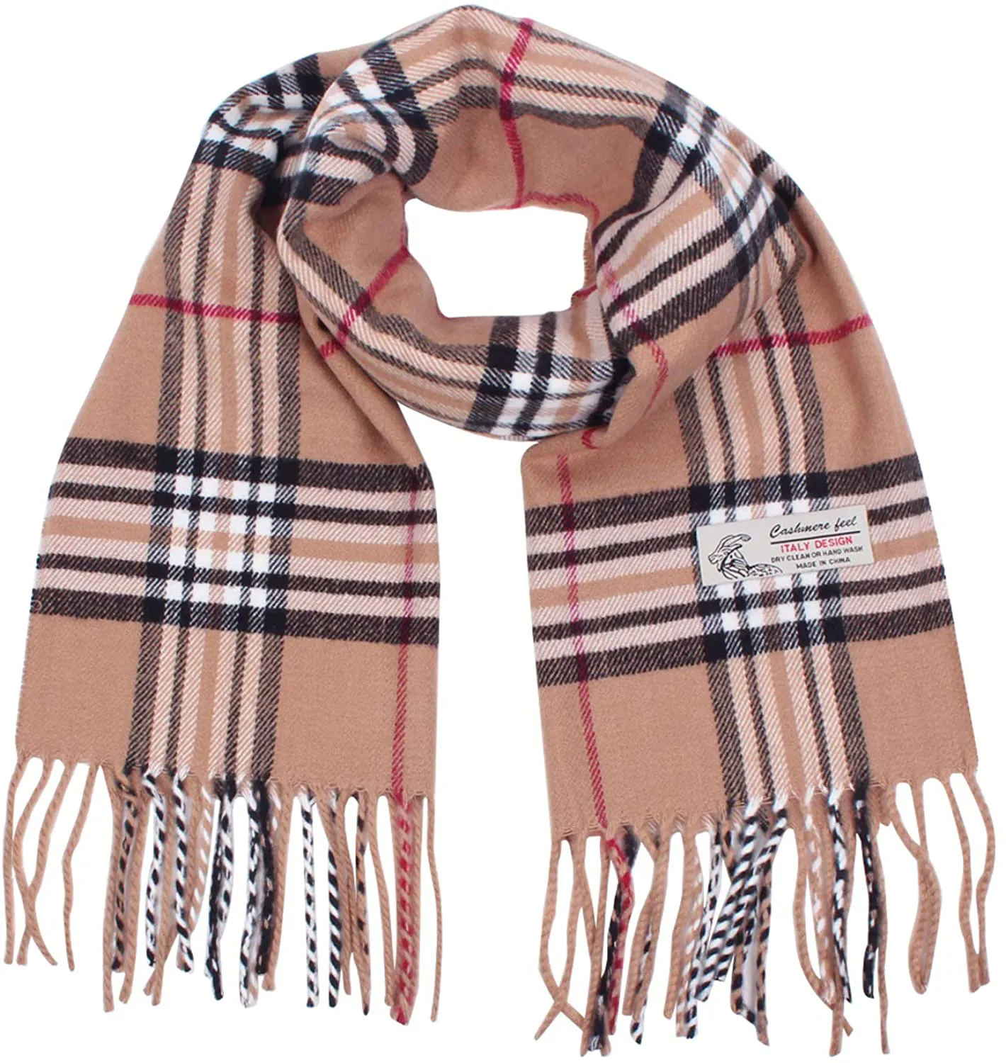 Plaid Cashmere Feel Classic Soft Luxurious Winter Scarf for Men Women