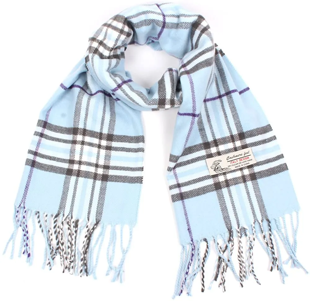 Plaid Cashmere Feel Classic Soft Luxurious Winter Scarf for Men Women