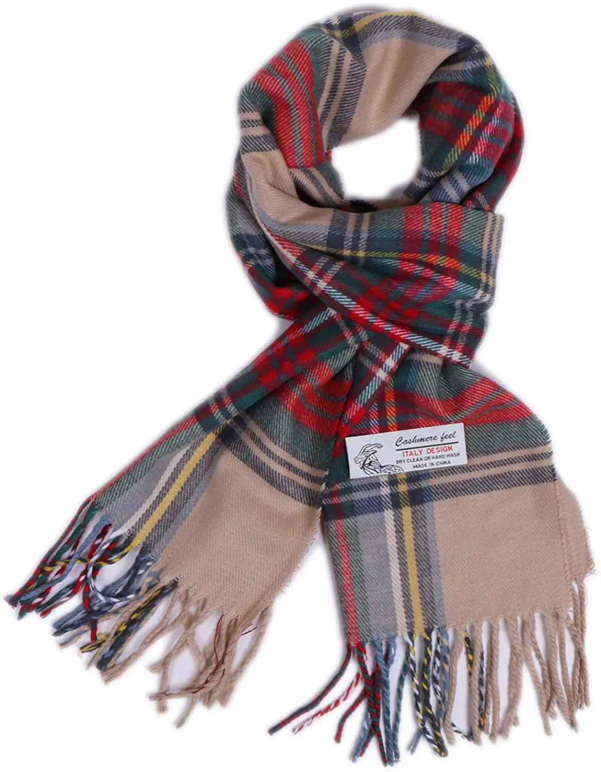 Plaid Cashmere Feel Classic Soft Luxurious Winter Scarf for Men Women