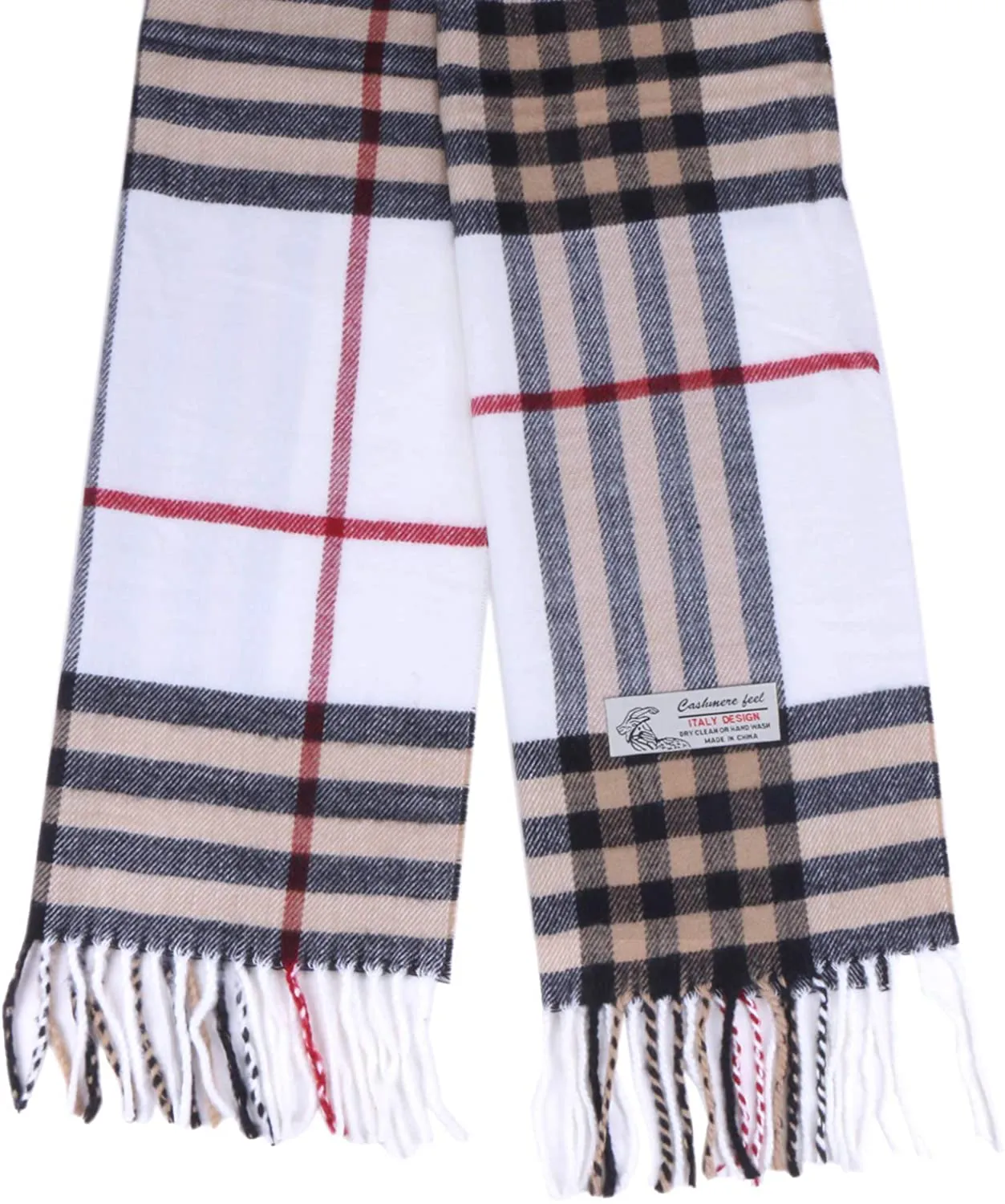 Plaid Cashmere Feel Classic Soft Luxurious Winter Scarf for Men Women