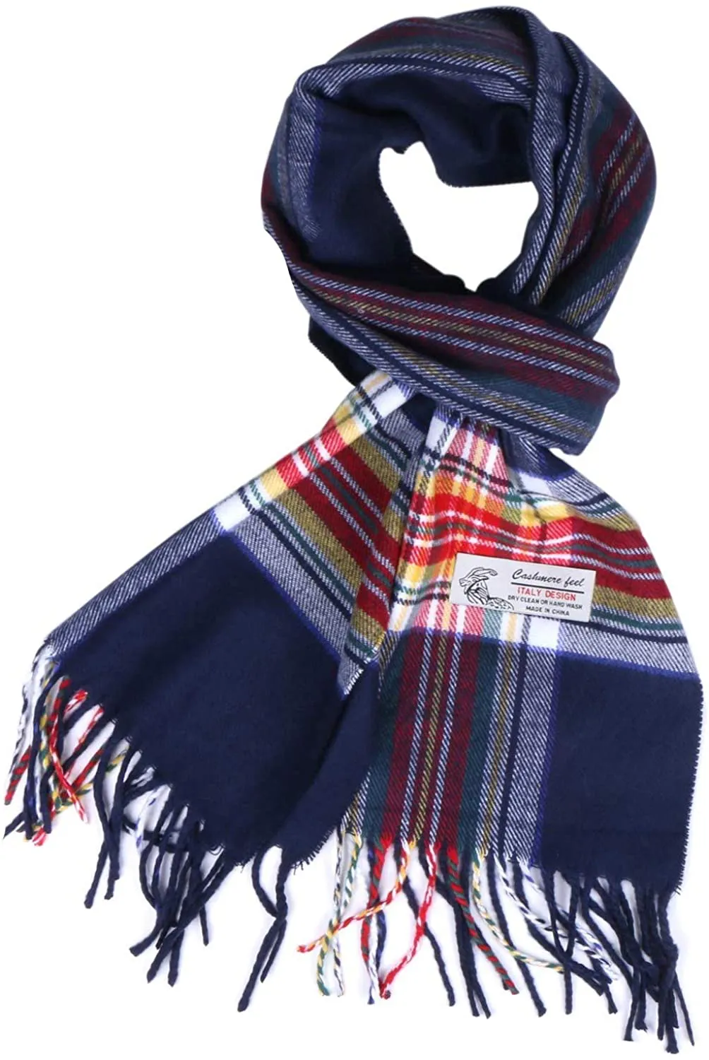 Plaid Cashmere Feel Classic Soft Luxurious Winter Scarf for Men Women