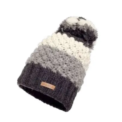 Popcorn Stripe Hat with Pompom