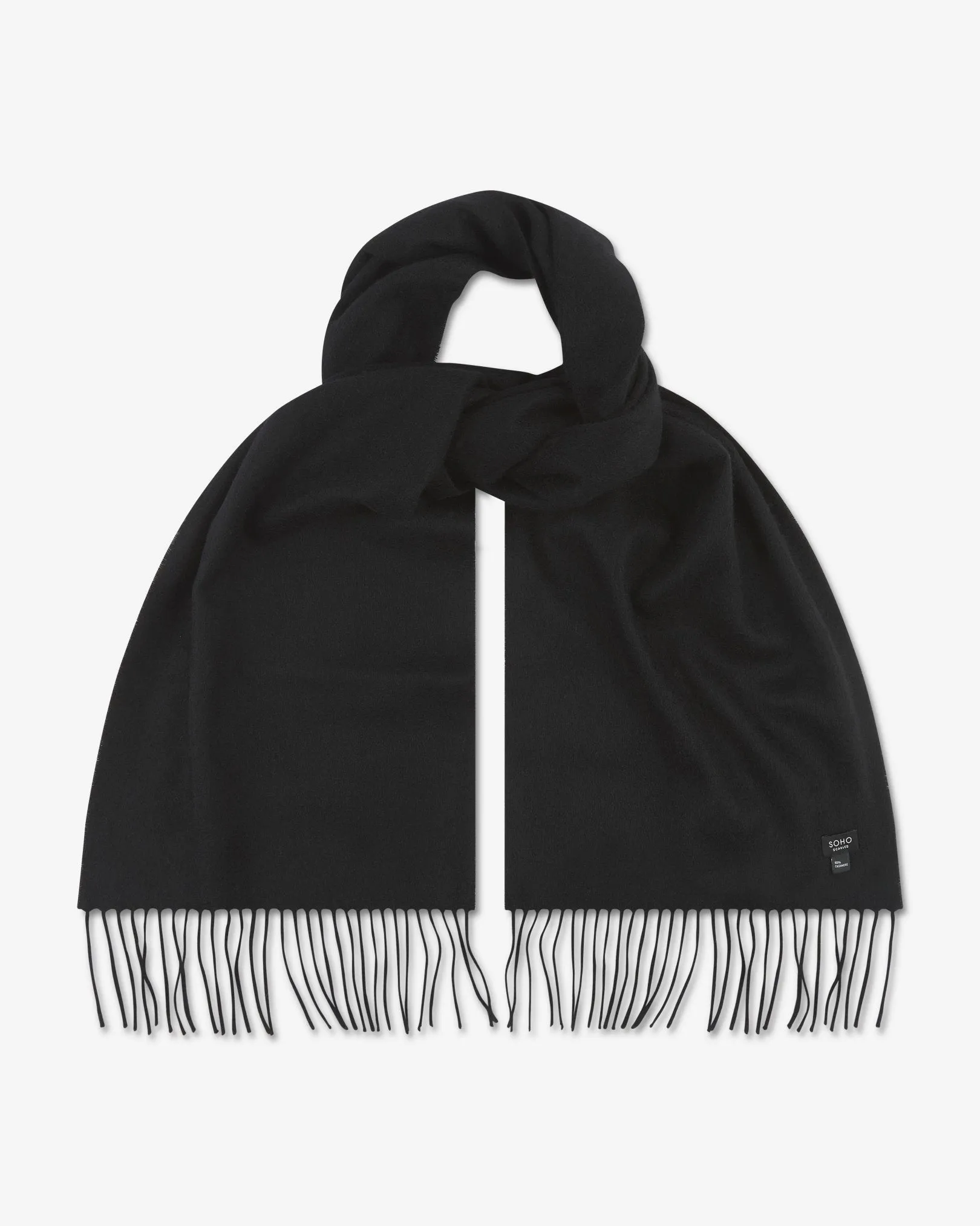 Pure Cashmere Scarf in Black