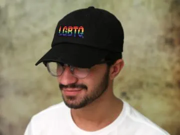 Rainbow LGBTQ Baseball Hats in Black