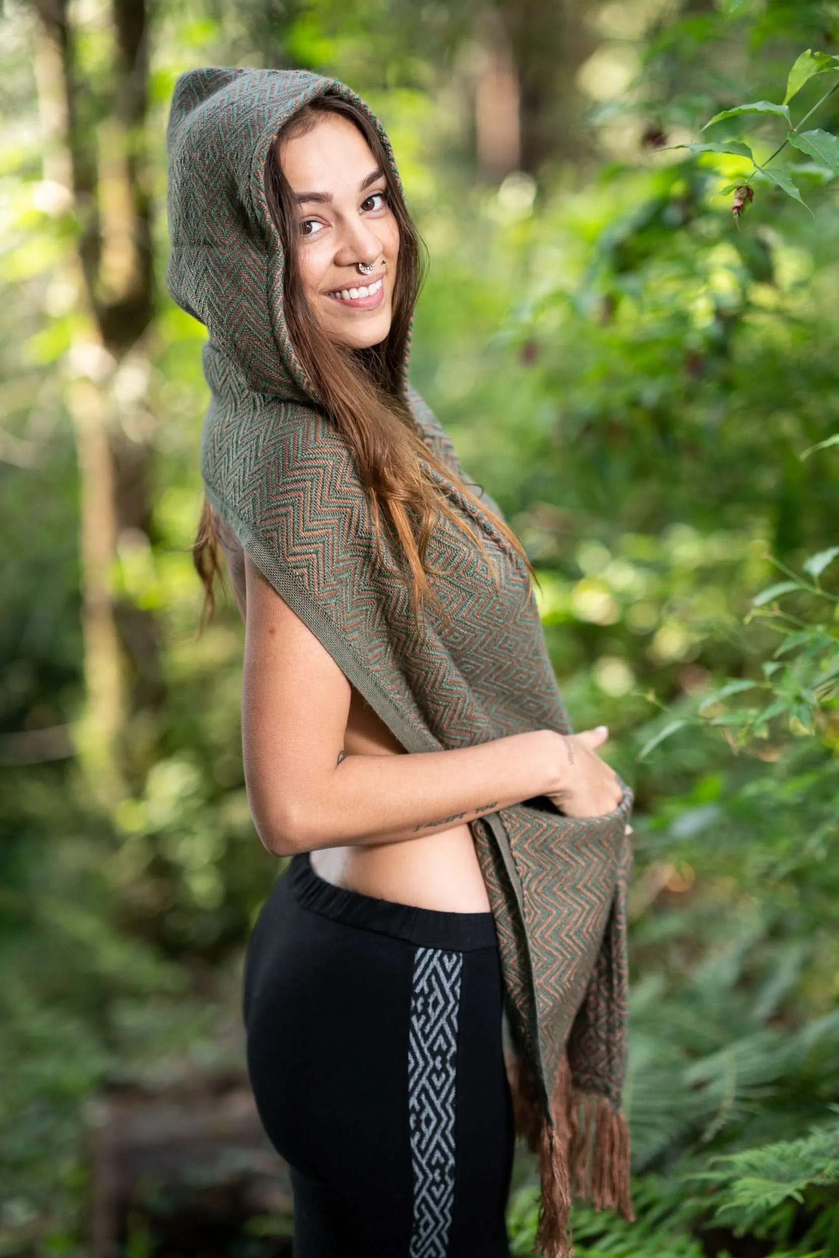 Valley Scarf with Pockets - Green