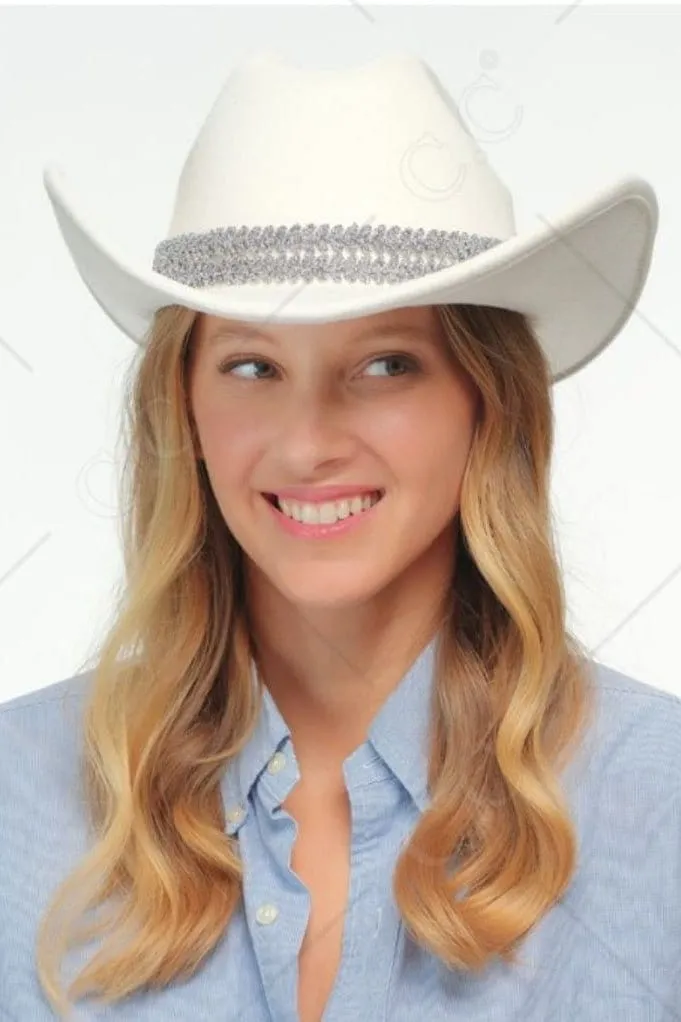 VCC0075 Maggie Cowboy Hat With Glitter Band