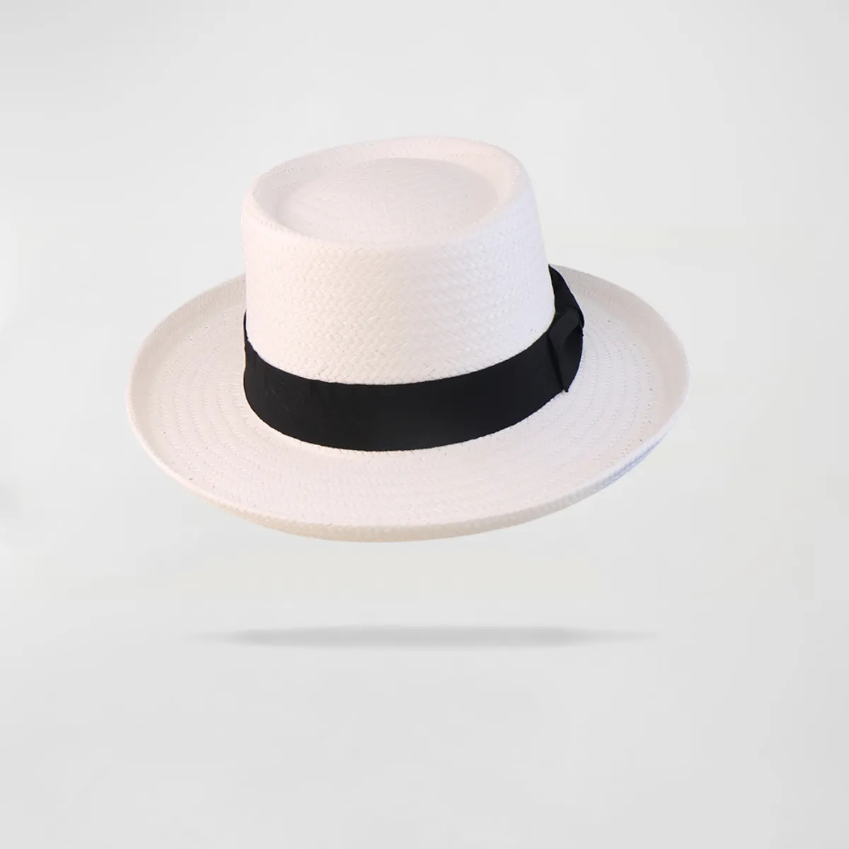 Vintage Vibe Straw Pork Pie Hat - Beige