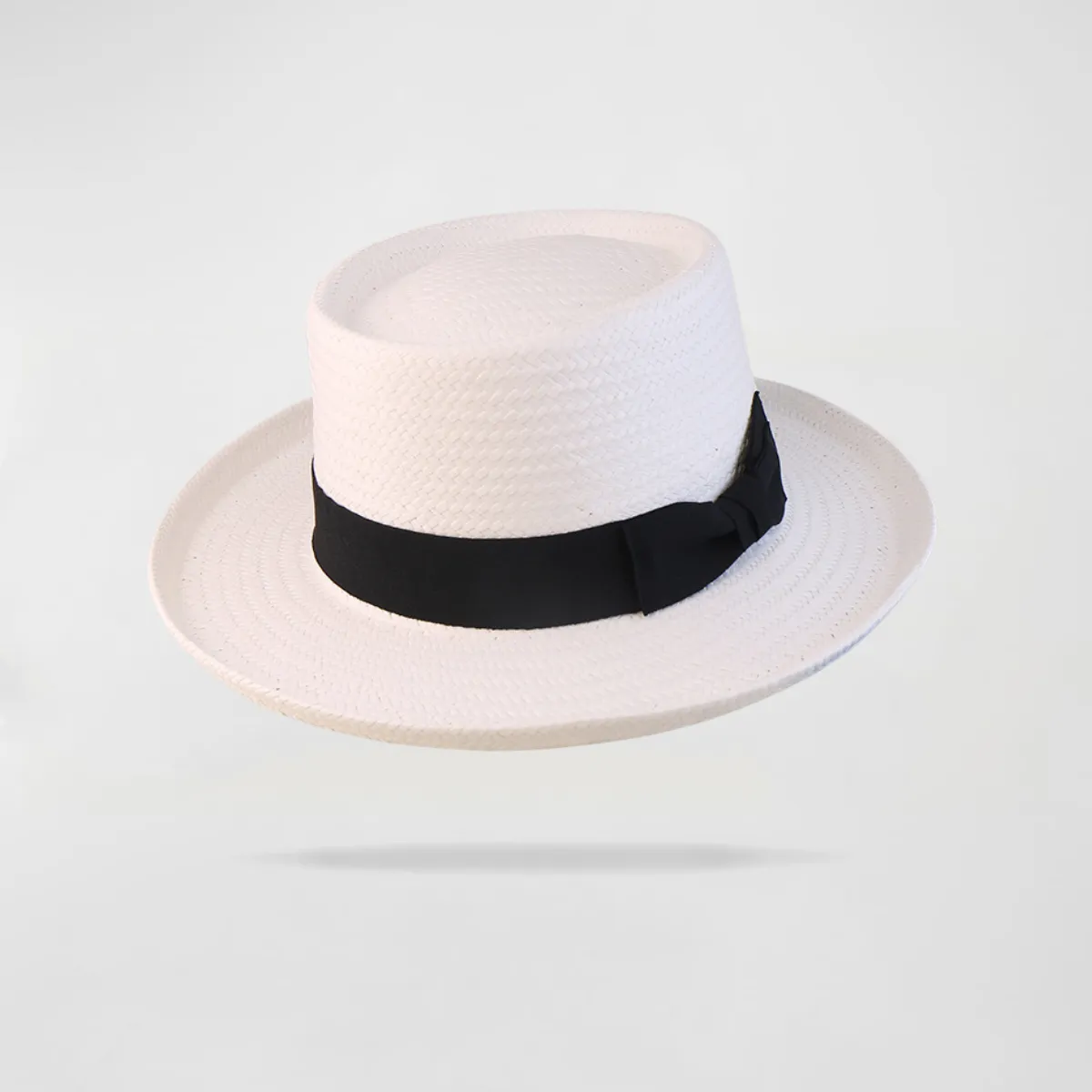 Vintage Vibe Straw Pork Pie Hat - Beige