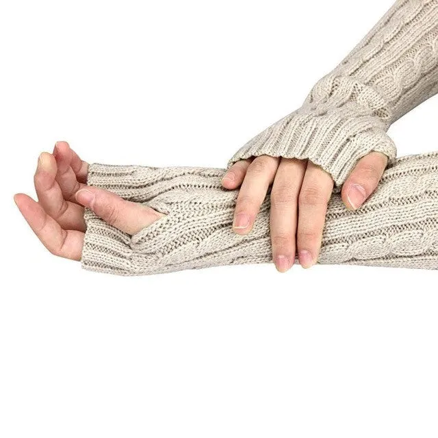 Women's Knitted Fingerless Arm Mittens