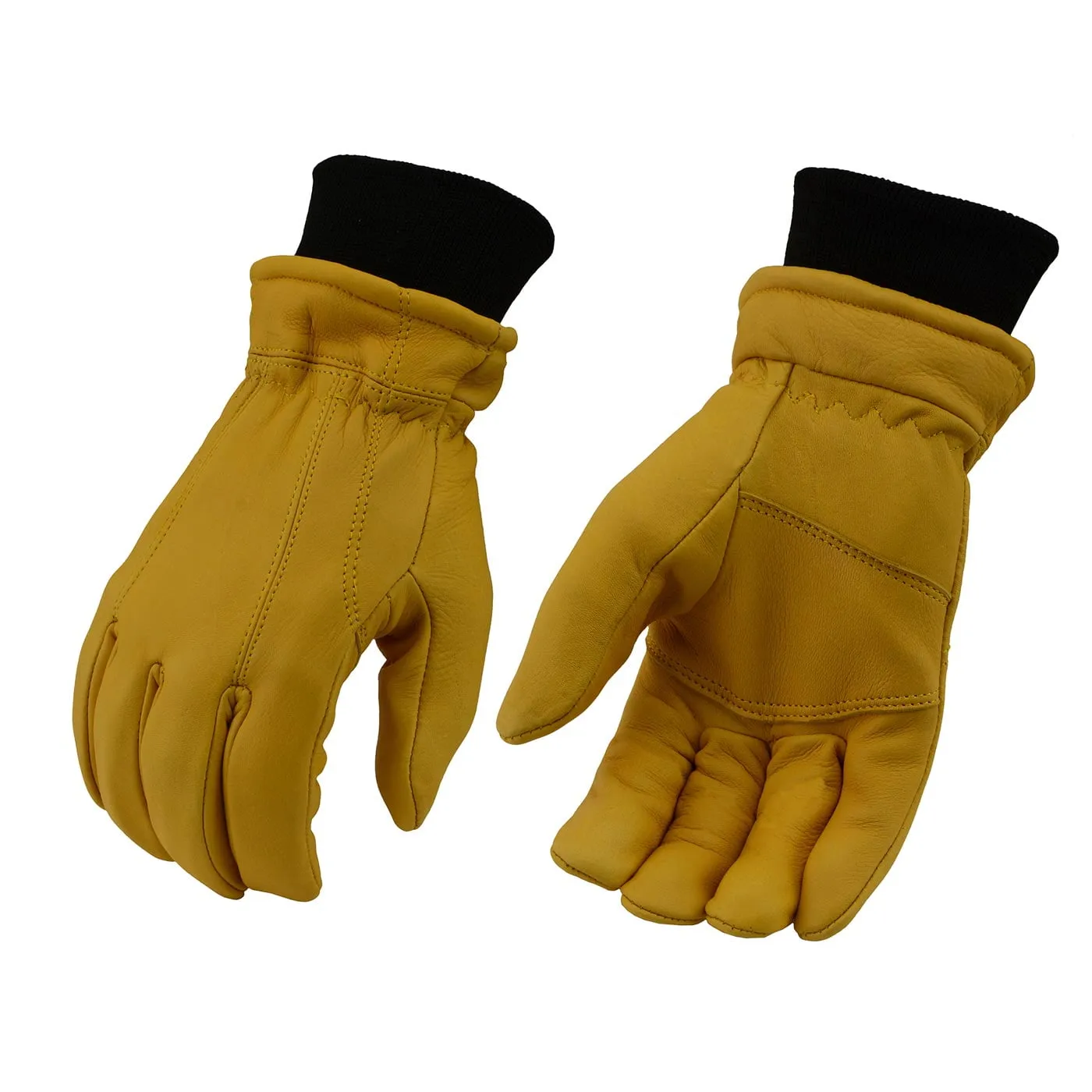 Xelement XG37546 Men's Yellow Full Grain Deerskin Leather Gloves